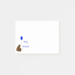 Bearly Functional, Fun Balloon Bear Quote Post-it Klebezettel