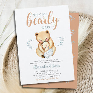 Bearly Mama Bear Cub Woodland Baby Boy Dusche Einladung