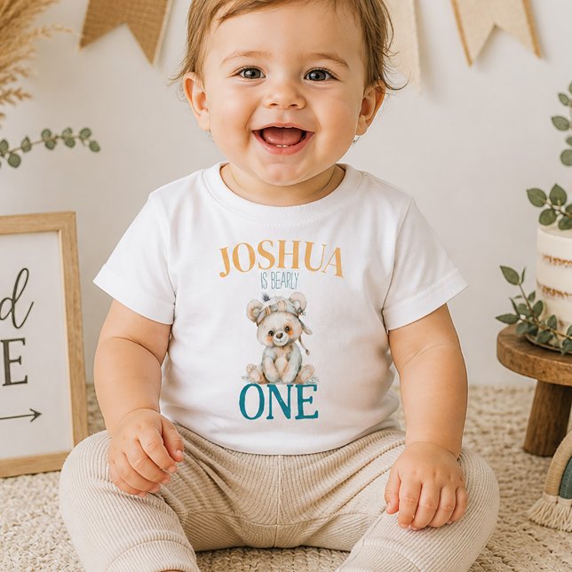 Bearly One Shirt (Boho Bearly One First Birthday Toddler T-shirt)