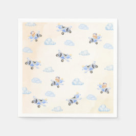 Bearly Wait Baby Shower Flying Bear & Cloud Serviette