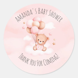 Bearly Wait Baby shower Sticker rond classique