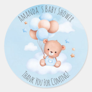 Bearly Wait Baby shower Sticker rond classique