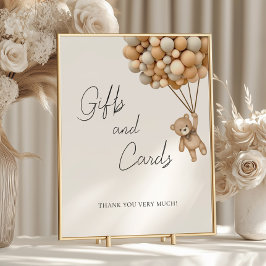 Bearly Wait Balloon Baby Duschgeschenke und Karten Poster