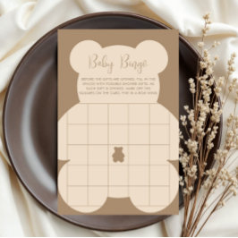 Bearly Wait Beige Baby Bingo Karte