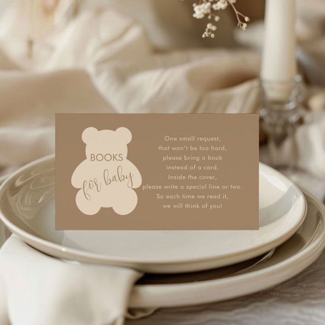 Bearly Wait Beige Baby Shower Books For Baby Begleitkarte (Von Creator hochgeladen)