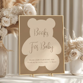 Bearly Wait Beige Baby Shower Books For Baby Poster