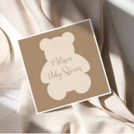 Bearly Wait Beige Teddy Bear Baby Shower Serviette