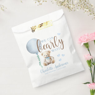 Bearly Wait Blue Teddy Bear Baby Dusche Beutel Geschenktütchen