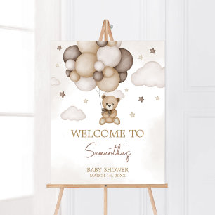 Bearly Wait Brown Balloon Willkommen Poster