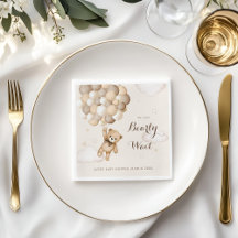 Bearly Wait Brown Bear Balloon Baby Dusche