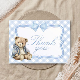 Bearly Wait Elegant Bear Baby Shower Dankeskarte