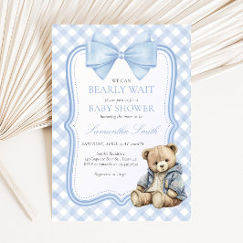 Bearly Wait Elegant Bear Baby Shower Einladung