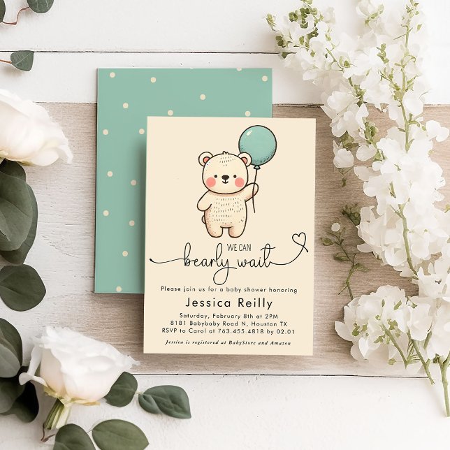 Bearly Wait – Faire invitation de baby shower mini (Créateur téléchargé)