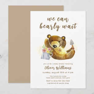 Bearly Wait Farmer Gärtnern Baby Shower Einladung