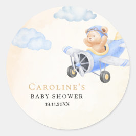 Bearly Wait Flying Bear & Cloud Round Sticker