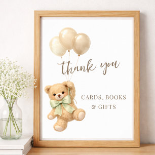 Bearly Wait geschlechtsneutrale Babyparty-Karten G Poster