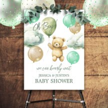 Bearly Wait Green Balloon Baby Dusche Begrüßungsze