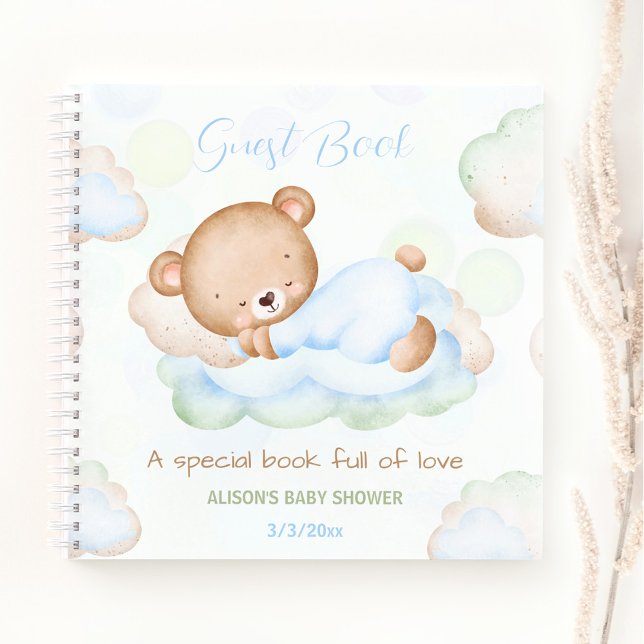 Bearly Wait Green Blue Boy Baby shower Livre d'inv (Bearly Wait Green Blue Boy Baby shower Guest Book)