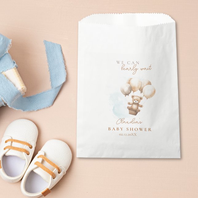 Bearly Wait Neutral Baby Shower Geschenktütchen (Bearly Wait Baby Shower Favor Bag)