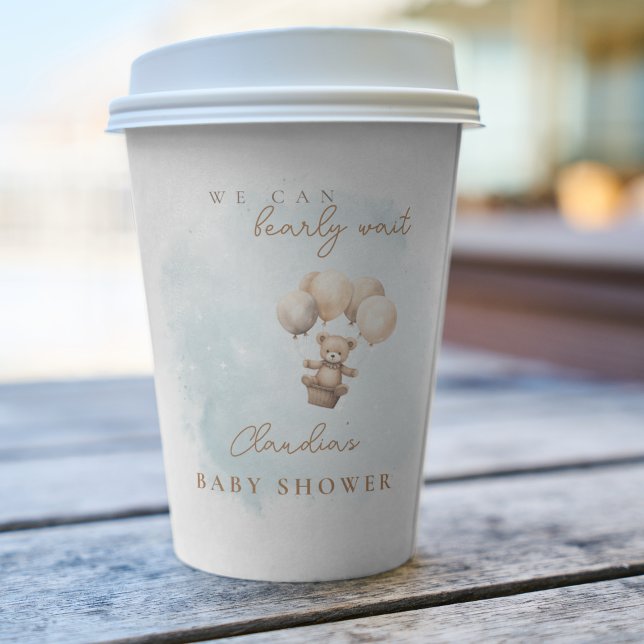 Bearly Wait Neutral Baby Shower Pappbecher (Bearly Wait Baby Shower Cup)