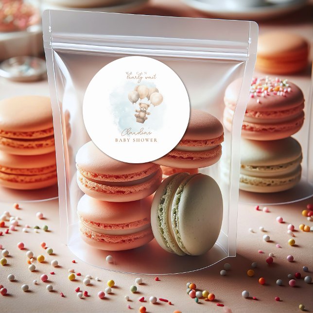 Bearly Wait Neutral Baby Shower Runder Aufkleber (Bearly Wait Baby Shower Sticker)