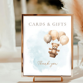 Bearly Wait Neutral Baby Shower Tabletop Sign Poster