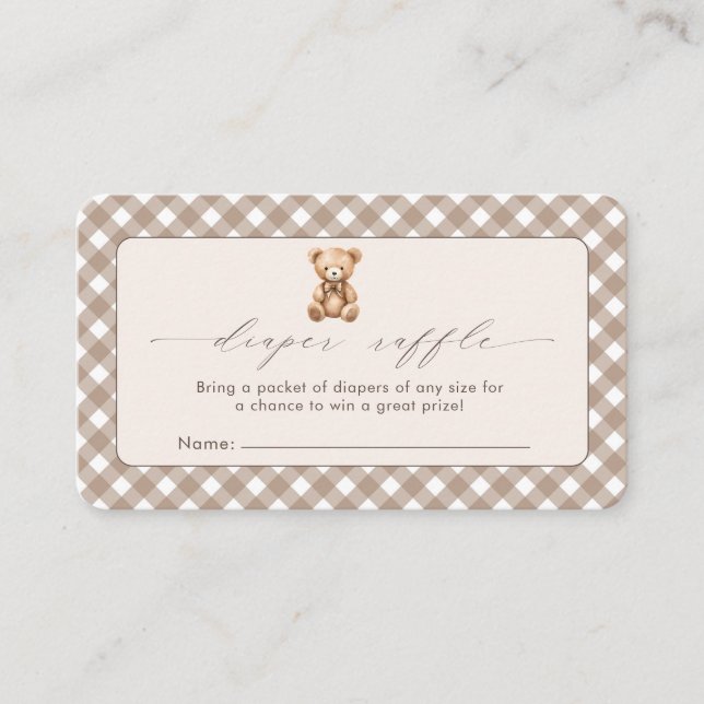 Bearly Wait Neutral Simple Baby Shower Begleitkarte (Vorderseite)