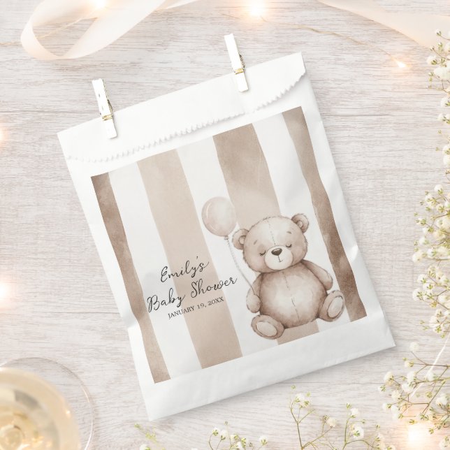 Bearly Wait Neutral Teddy Baby Shower Geschenktütchen (Ausgeschnitten)