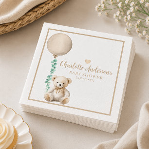 Bearly Wait Neutrale Teddybär-Baby-Shower-Serviett Serviette