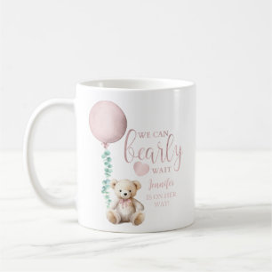 Bearly Wait Pink Teddy Bear Baby shower Café Mug