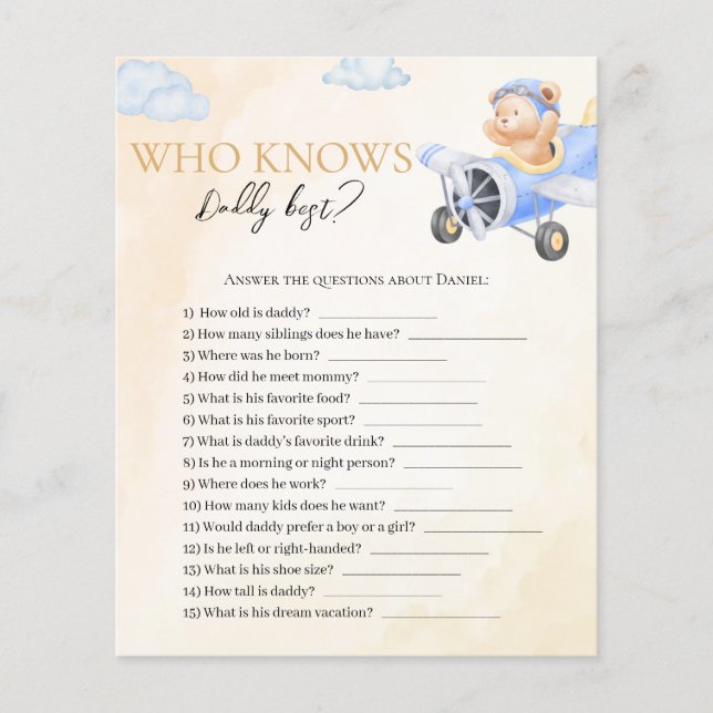 Bearly Wait Qui Connaît Papa Meilleure Carte De Je (Devant)