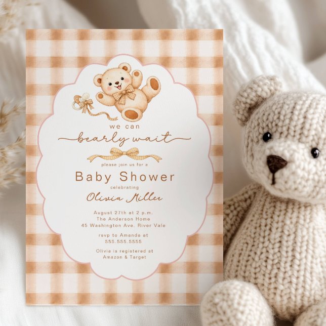 Bearly Wait Teddy Bear Baby Shower Invite Einladung (Von Creator hochgeladen)