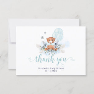 Bearly Wait Teddy Bear Boy Baby Dusche Vielen Dank Karte