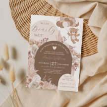 Bearly Wait Teddybär neutrale Boho-Baby-Party