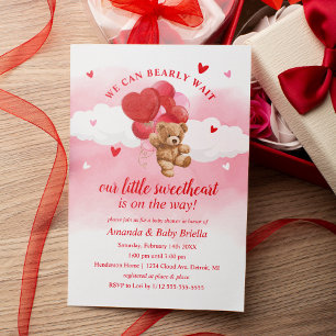 Bearly Wait Valentins Baby Shower Einladung