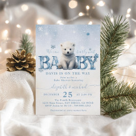 Bearly Wait Winter Modern Baby Dusche Einladung