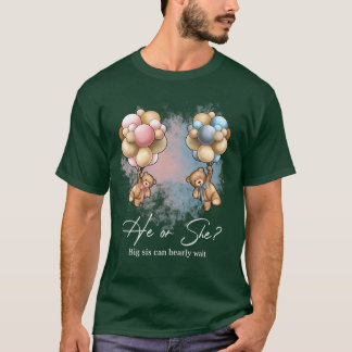 Bears Balloons Big Sis kann frühes Abwarten Gender T-Shirt