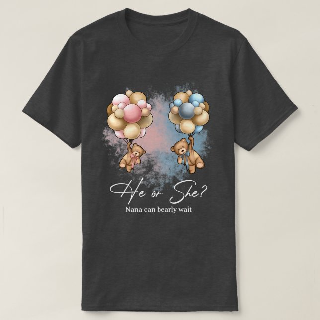 Bears Balloons Nana kann frühzeitig Geschlechtsver T-Shirt (Design vorne)