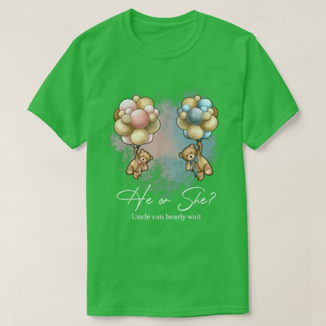 Bears Balloons Onkel kann frühzeitig abwarten Gesc T-Shirt (Design vorne)