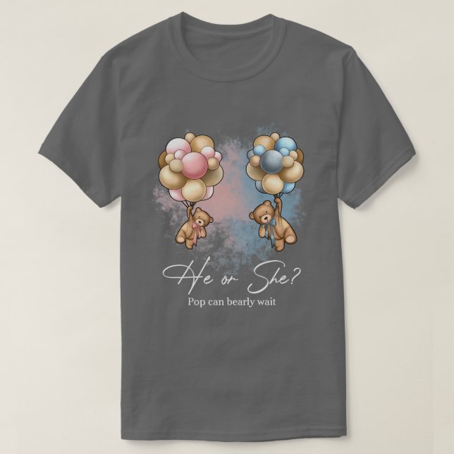 Bears Balloons POP kann frühzeitig auf Gender-Enth T-Shirt (Design vorne)