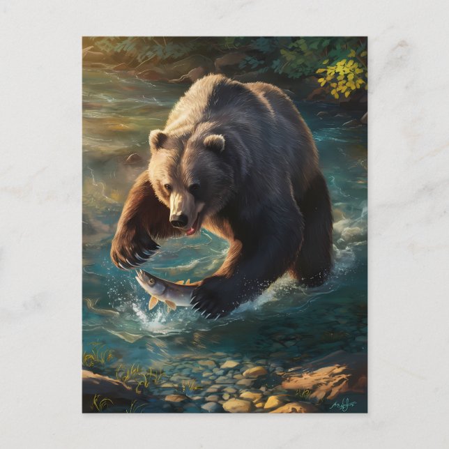 Bears Bounty: Fischfest Postkarte (Vorderseite)