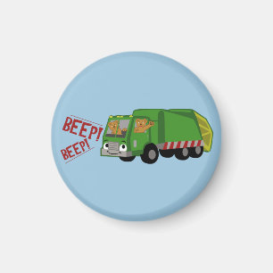 Bears Driving a Trash Truck Magnet