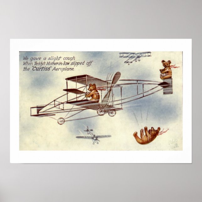 Bears Flying Flugzeug Wall Art Poster (Vorne)