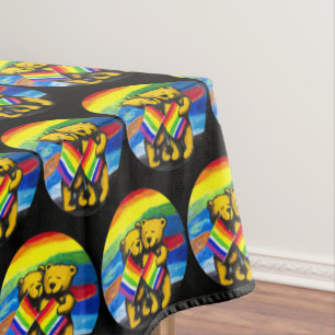 Bears Liebe LGBT-Regenbogenflagge Tischdecke
