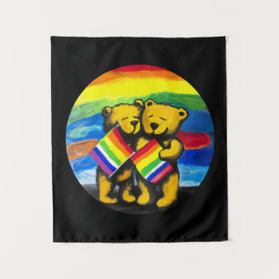 Bears Liebe LGBT-Regenbogenflagge Wandteppich