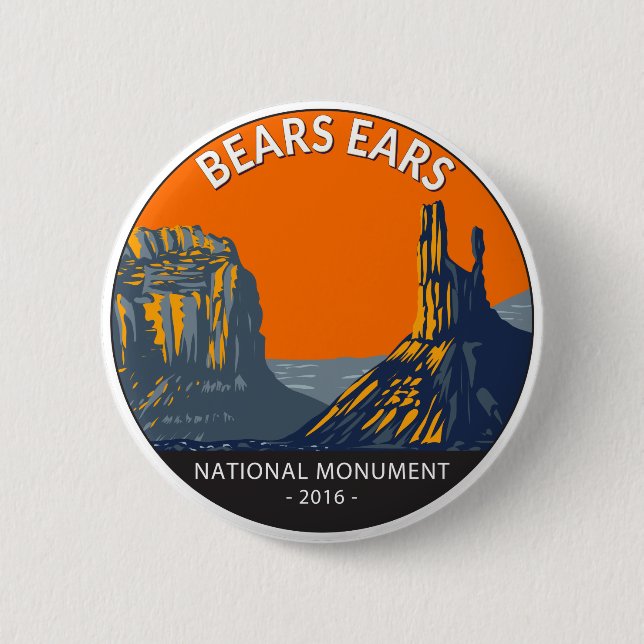 Bears Oars Nationaldenkmal Utah Vintag Button (Vorderseite)