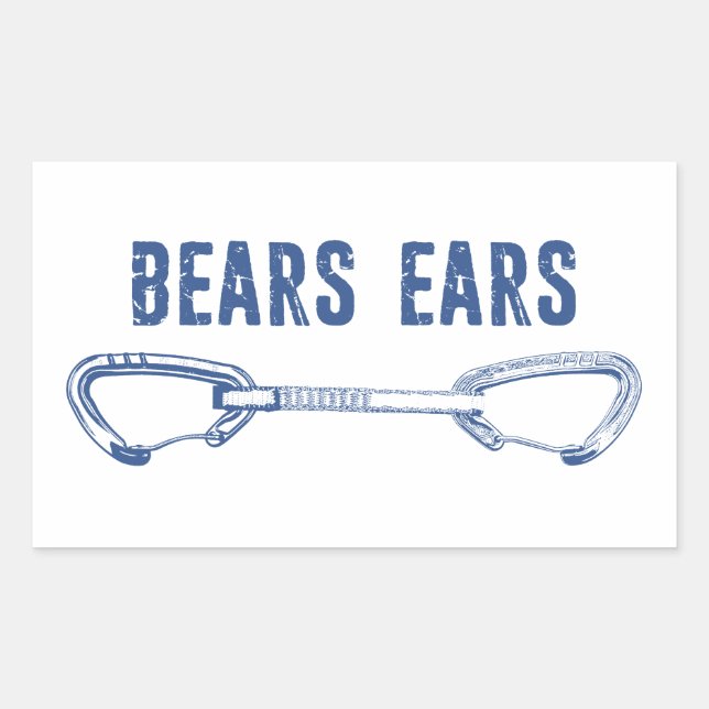 Bears Ohren Rock Klettern Schnellziehen Rechteckiger Aufkleber (Vorderseite)