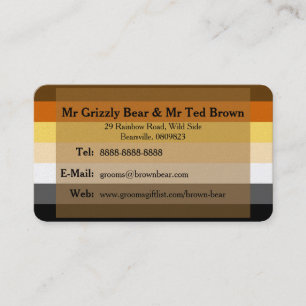 Bears on Bear Flag Gay Grooms Carte de contact