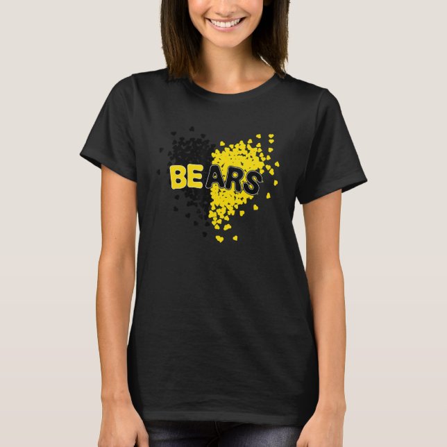 Bears Prists Teams Schule Geist Schwarz und Gelb H T-Shirt (Vorderseite)