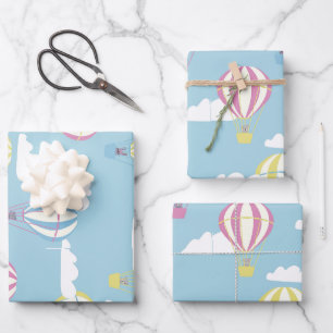 Bears & Rabbit Hot Air Ballon Day Out Geschenkpapier Set
